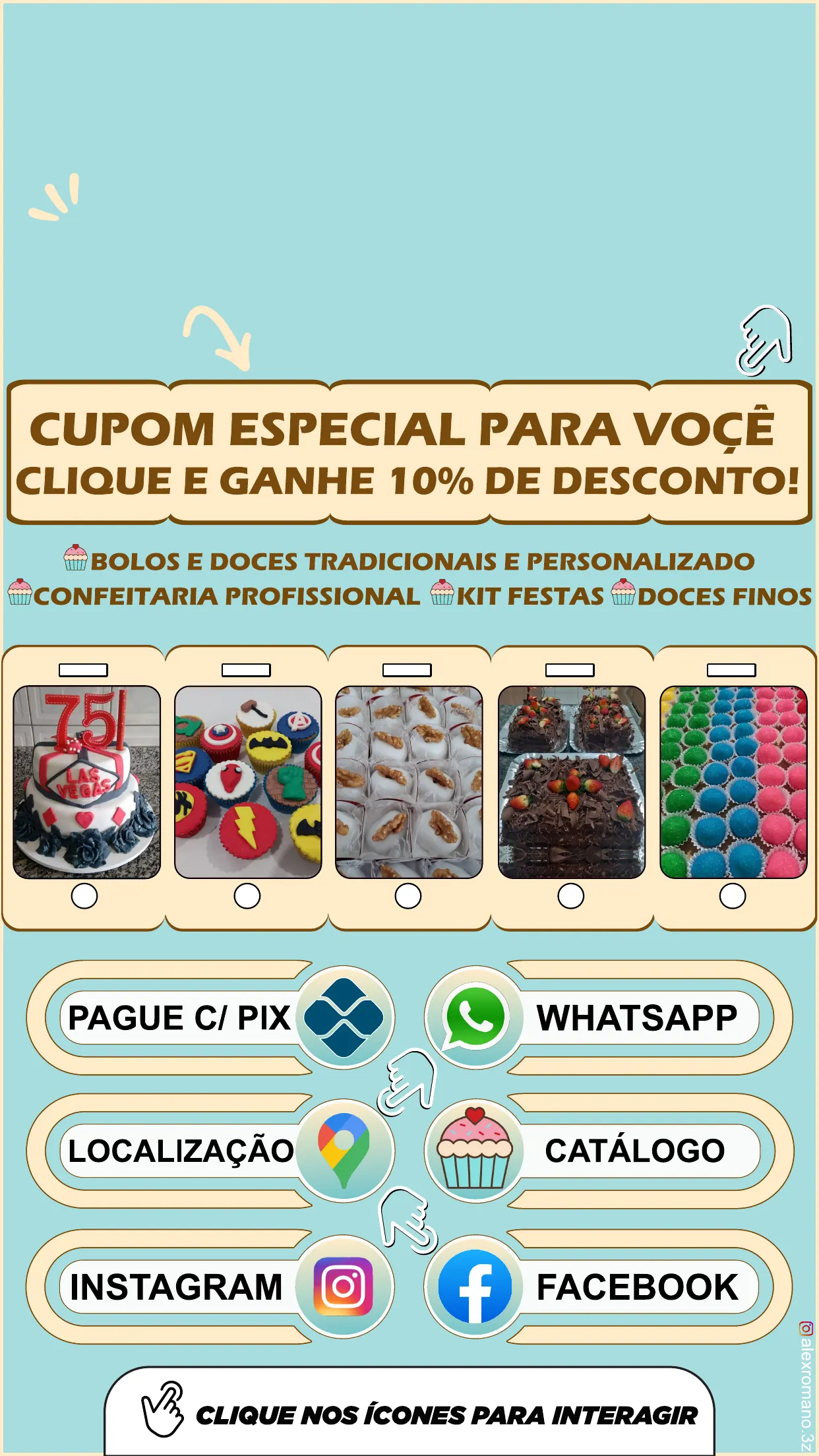 Cartão digital da Bolos e Cia